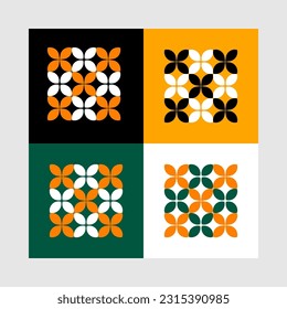 Batik kawung pattern set. Traditional batik vector from Yogyakarta, Indonesia. 