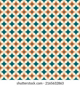 Batik Kawung pattern. Traditional seamless design. Geometry vector. Editable.