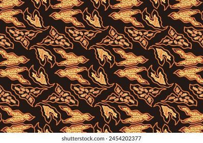 Batik, leaf motif with several motif combinations and developments, which is very beautiful