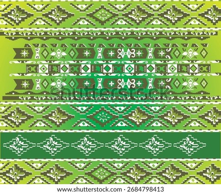 Batik from Manado Indonesia, green colored cloth motif, beautiful and elegant pattern with a very strong character.