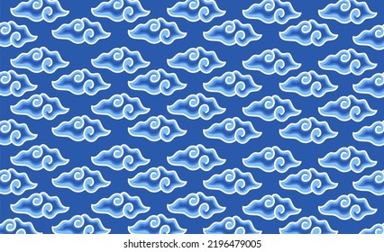 Fondo del patrón azul Batik Mega Mendung