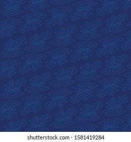 Batik mega mendung pattern traditional indonesia line art outline background vector java 