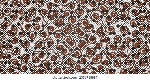 batik motif frame vector isolated on black background. The spiral-shaped batik frame can be used for events hodilat, etc.