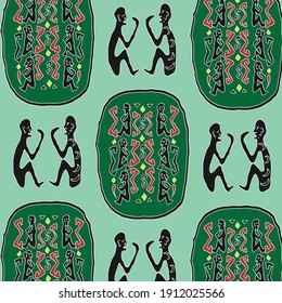 Batik motif pair people from Papua