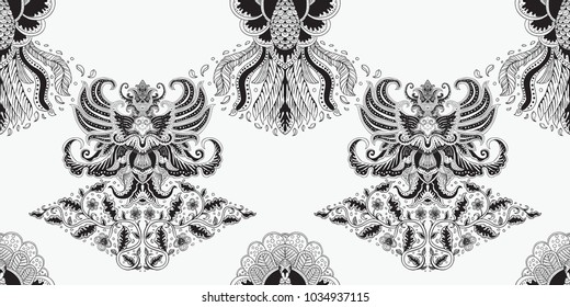 Batik motif repeated pattern of Java Indonesia seamless pattern hand drawing simple motif