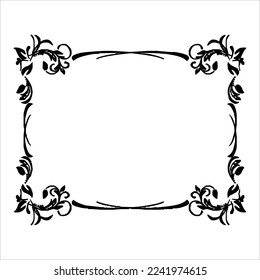 batik motif vintage frame. vintage batik motif frame vector isolated on white background. invitation batik frame