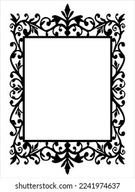 batik motif vintage frame. vintage batik motif frame vector isolated on white background. invitation batik frame