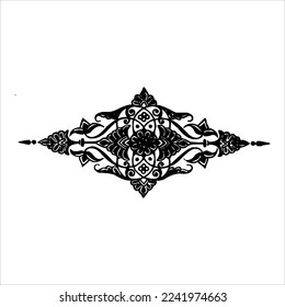 batik motif vintage frame. vintage batik motif frame vector isolated on white background. invitation batik frame