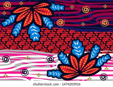 batik motifs, elegant, seamless patterns, fantasy flowers, natural wallpapers, abstract backgrounds, for fabrics, home decor, wrappers. - Vector.