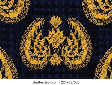 Batik motifs, Indonesian Batik: is a technique of coloring with wax on cloth, this technique originates from Indonesia. vector eps 10