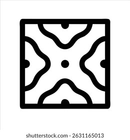 Batik ícone de objeto design de arte moderna preto e branco com contorno ousado 