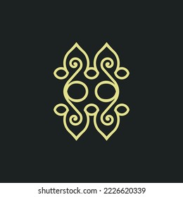 The batik and ornament. Ornament, elegant and outline.