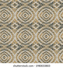 Patrón ornamental batik. Patrón geométrico abstracto. Fondo vectorial impecable. Patrón de Rhombus verde y amarillo.