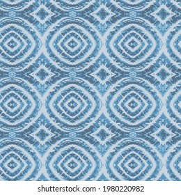 Batik ornamental pattern. Abstract geometric pattern. Seamless vector background. Blue Rhombus pattern.