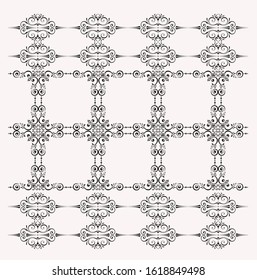 batik ornaments with floral patterns characterized for stickers and can be edited again

