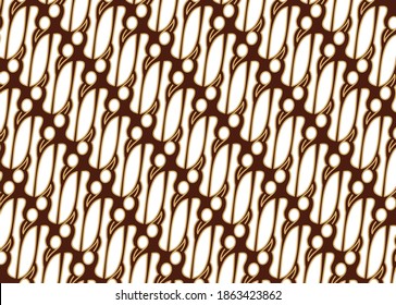 Batik Parang design. A Diagonal line drawing intertwining from high to low, symbolizing continuity. It is one of the oldest batik motifs in Indonesia