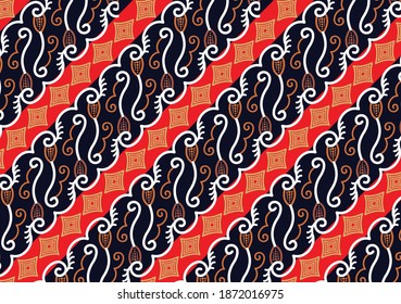 Batik Parang in its development. This motif is one of the oldest batik motifs in Indonesia. Draw a diagonal line from high to low interwoven diagonally to symbolize continuity