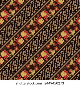 batik parang floral  seamless pattern 142