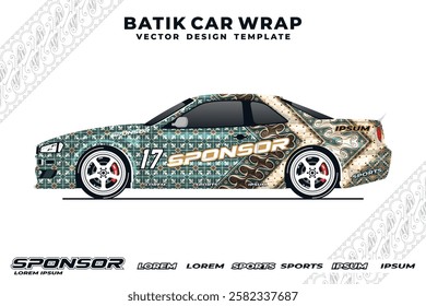 batik patter car wrap design 8
