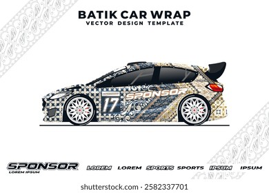 batik patter car wrap design 17