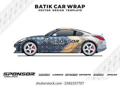 batik patter car wrap design 4