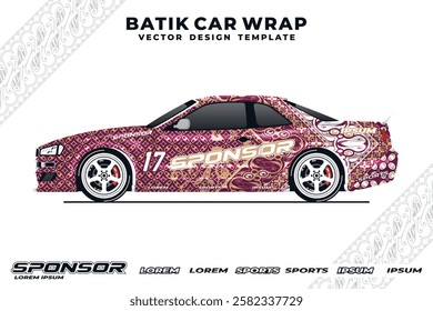 batik patter car wrap design 7