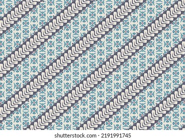 diseño de batik de hermosas flores y peces de estaño.
