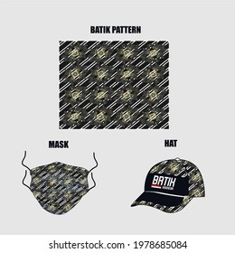 Batik pattern designs for masks and hats, can also be applied to clothes and other fashions. Batik is a craft that has high artistic value and has been a part of Indonesian (especially Javanese)