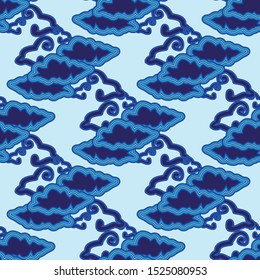 Batik pattern designs on pastel modern color. Can use for print, template, fabric, presentation, textile, banner, poster, wallpaper and various purposes.