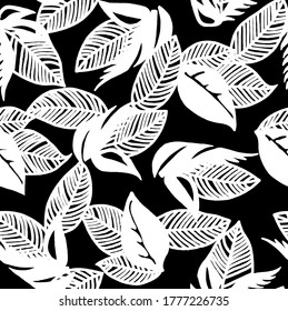 Batik pattern with leaf motifs, vector illustration, suitable for fabric print designs