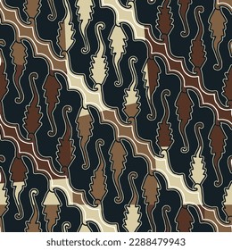 batik pattern repeat, traditional motif parang combination abstract.
