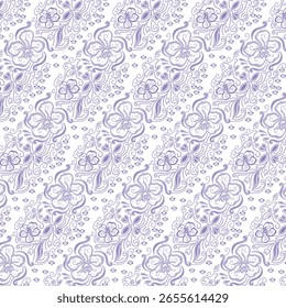 Batik Padrão Sem Costura Flor Floral Folha Natureza Ornamento Dama Botânico