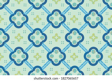 Batik pattern, seamless. Batik Indonesian: is a technique of wax-resist dyeing applied to whole cloth, or cloth made using this technique originated from Indonesia. Vector EPS 10