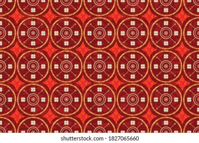 Batik pattern, seamless. Batik Indonesian: is a technique of wax-resist dyeing applied to whole cloth, or cloth made using this technique originated from Indonesia. Vector EPS 10