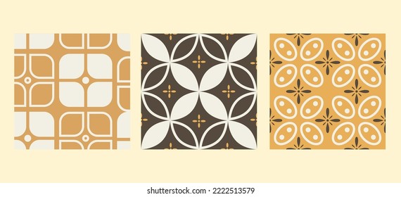 BATIK PATTERN SET. BATIK KAWUNG DESIGN