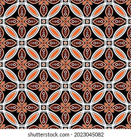 Batik pattern, texture for traditional clothes Malaysia and Indonesian style, seamless Javanese wallpaper, motifs background, vintage tile, vector illustration