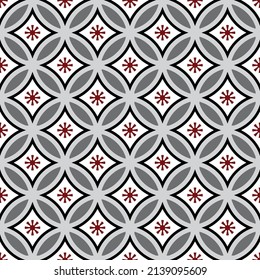 Batik pattern, texture for traditional clothes Malaysia and Indonesian style, seamless Javanese wallpaper, motifs background, vintage tile, damask, vector illustration