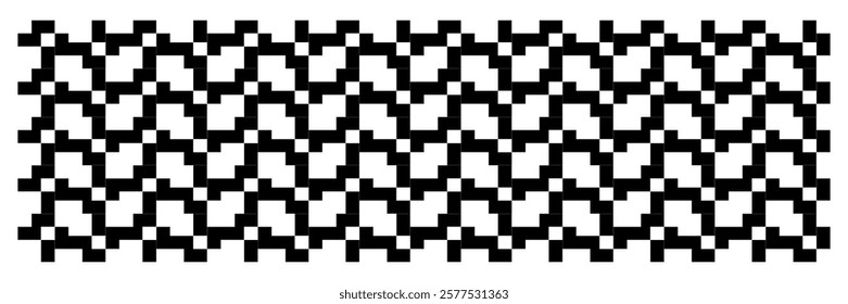 Batik pattern vector, basic 3d shape, black and white concept.