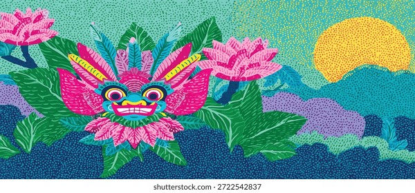 batik pattern with wayang cultural elements