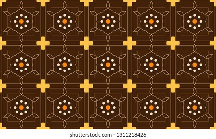 Batik Patterns of Various Shapes and Colors