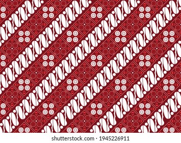Batik is a pictorial design that is made specifically by writing on cloth, which has a distinctiveness. art motif design. Pattern batik motifs of modern colors. Vector art