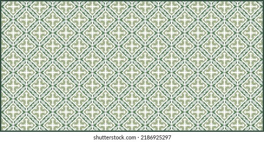patrón batik rhombus con colores dominantes verdes