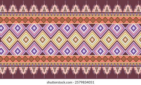 Batik Sarong, Geometric Ethnic Textile Pattern  vector illustration for background design.