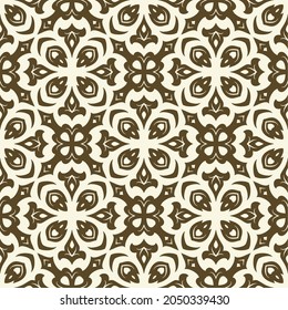 Batik seamless background. Songket pattern ornament with vintage style