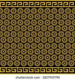 batik sin soldadura de círculo dorado e indonesia negra, impreso para patrón textil y de tela