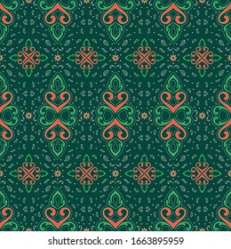 Batik seamless pattern vector premium, best motive for print on fabric, wallpaper and paper, Able to repeat for textile printing, Asian or Oriental pattern vector background texture. 
