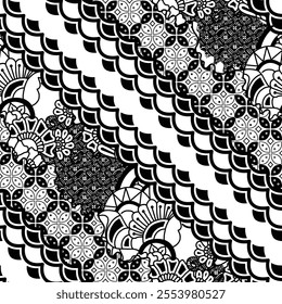 Batik sketch design for color book