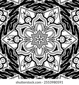 Batik sketch design for color book