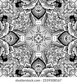 Batik sketch design for color book