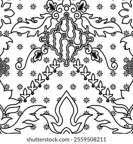 Batik sketch design for color book